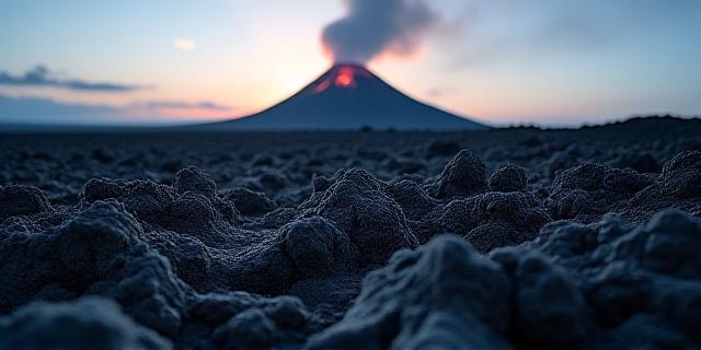 Lava fields at dawn